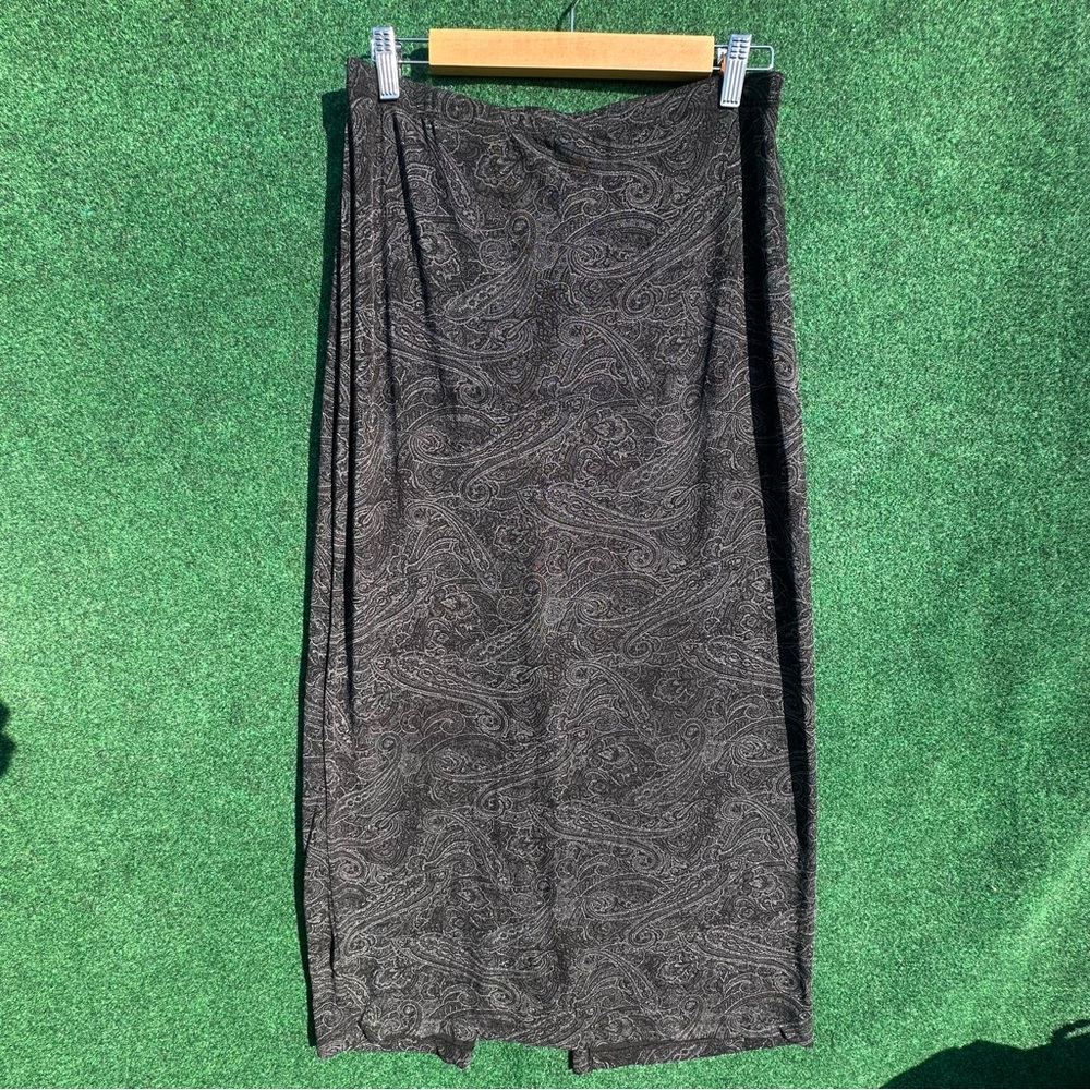 AGB Black Paisley Pencil Skirt
